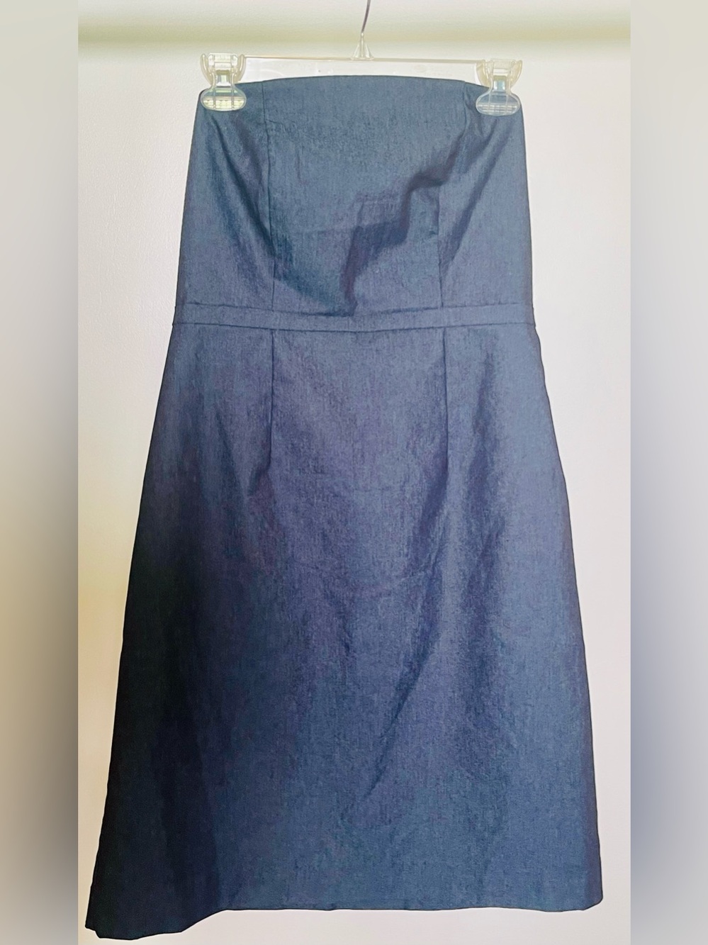 Merona Denim Strapless A-Line Dress 8 Fall Western Layering Chambray Classi